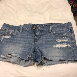 Ripped jean shorts